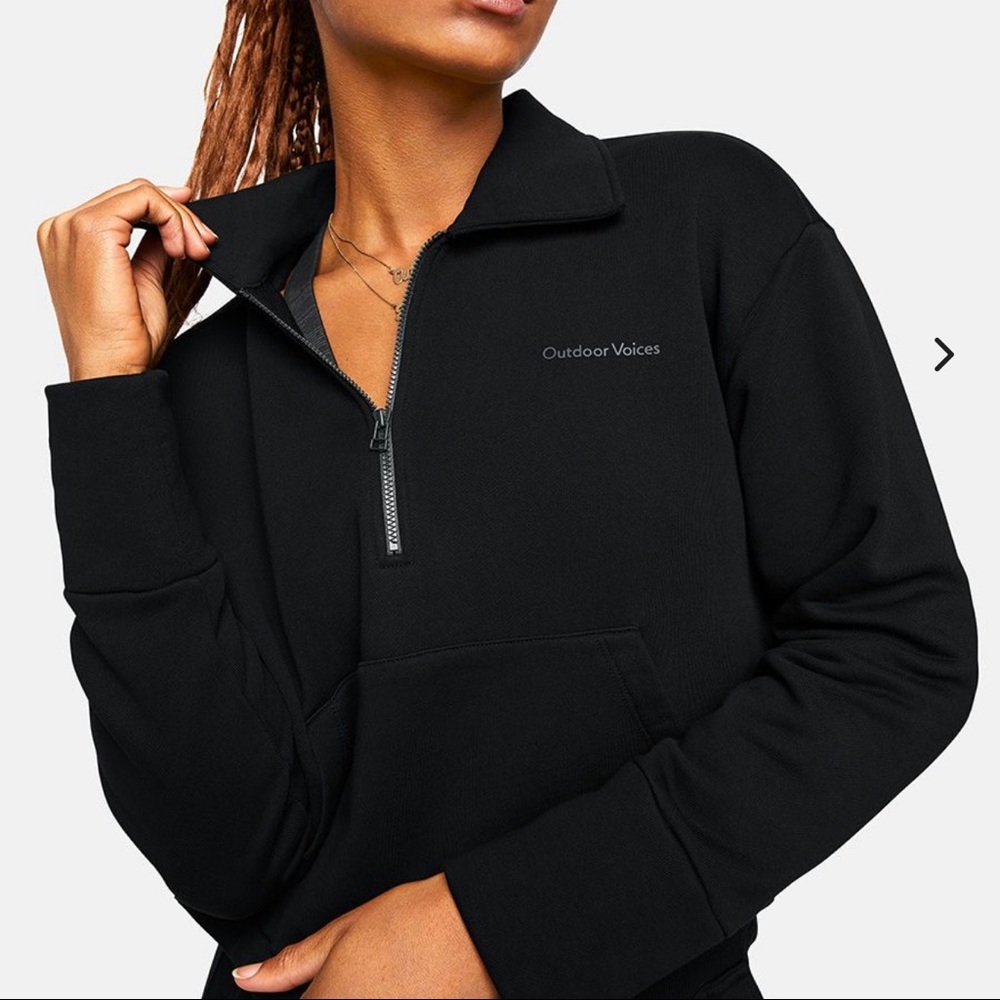 Outdoor Voices Pickup 1/4 Zip Sweatshirt Black XS